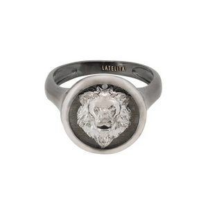 Aslan Lion Oxidised Ring Silver - Rings