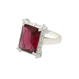 Tudor Silver Ring Ruby - Jewelry & Watches