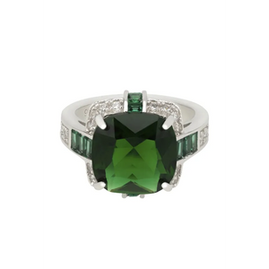 Windsor Silver Ring Emerald - Jewelry & Watches