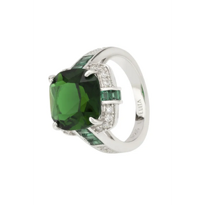 Windsor Silver Ring Emerald - Jewelry & Watches