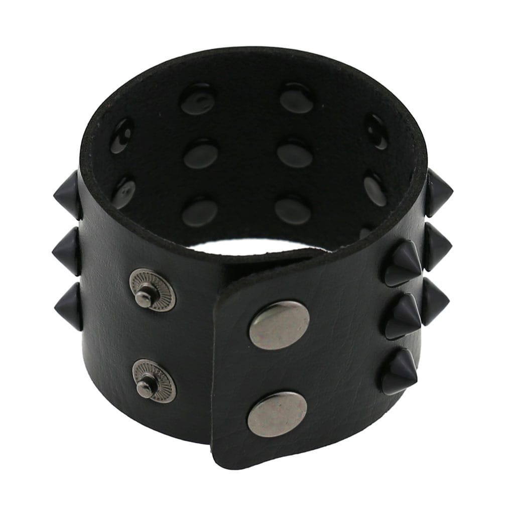 Gothic Punk Spike PU Leather Bracelet