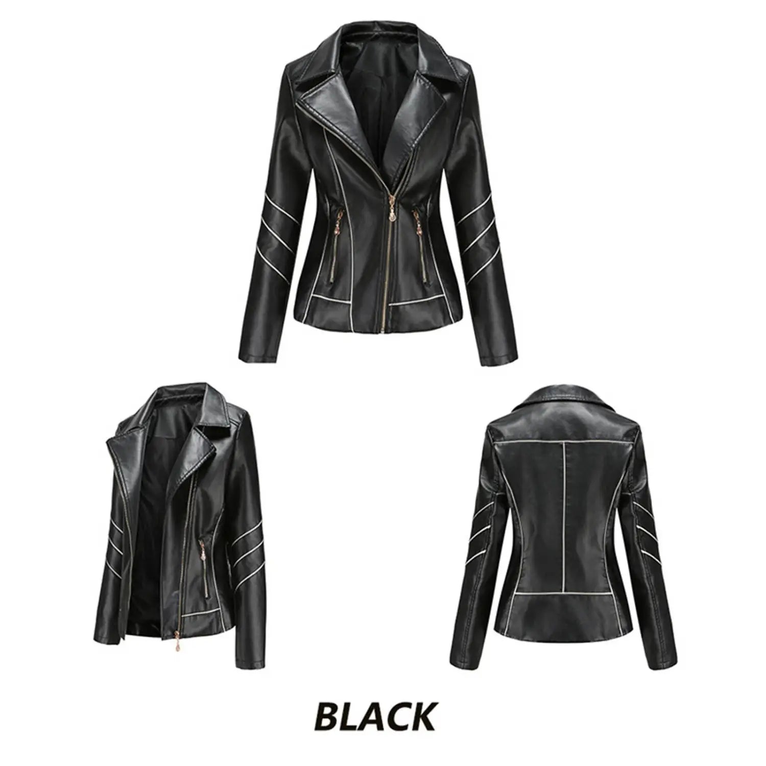 Elegant Faux Leather Jacket