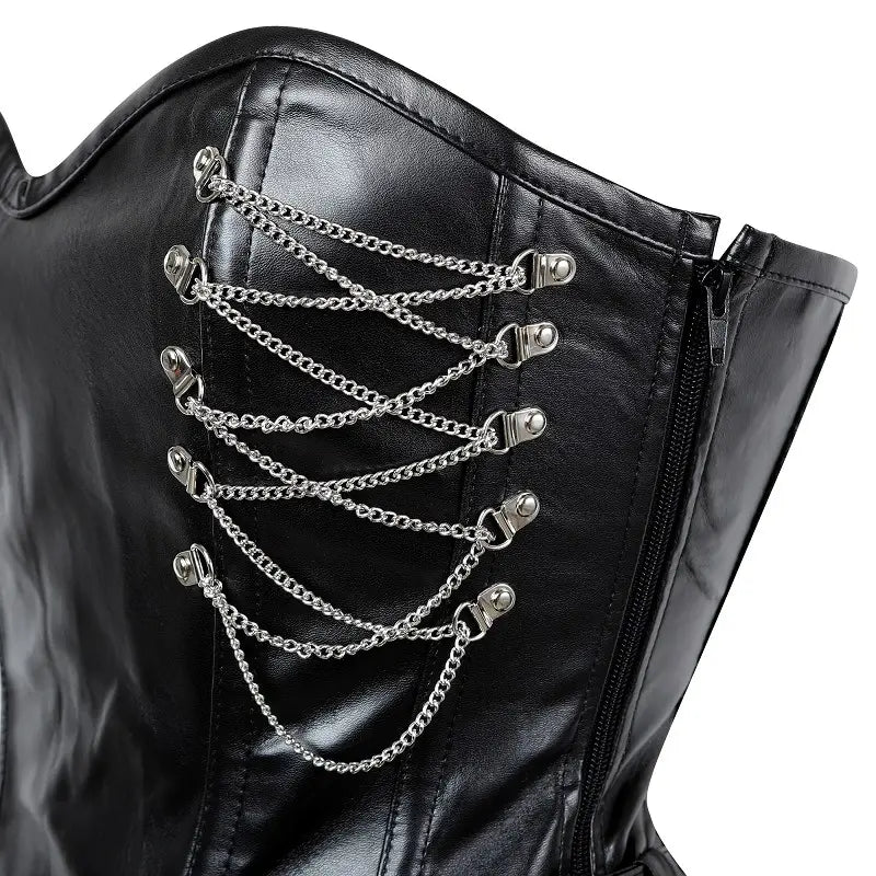 Gothic Faux Leather Chain Style Steampunk Corset