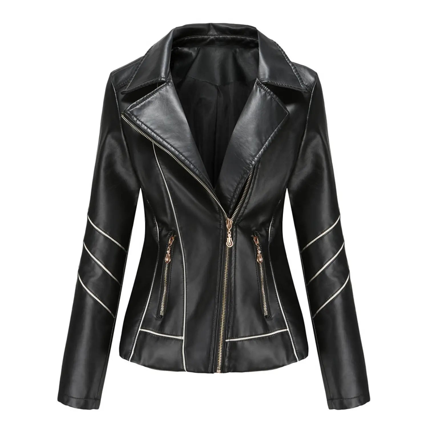 Elegant Faux Leather Jacket