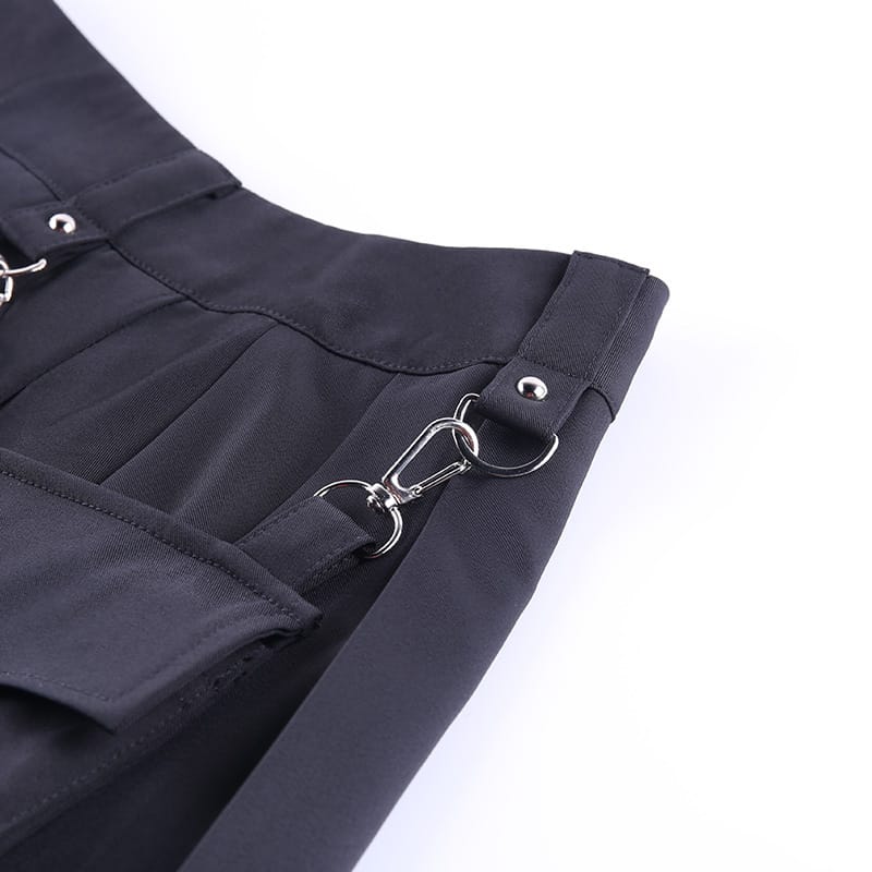 Irregular Pleated Waist Chain Skirt