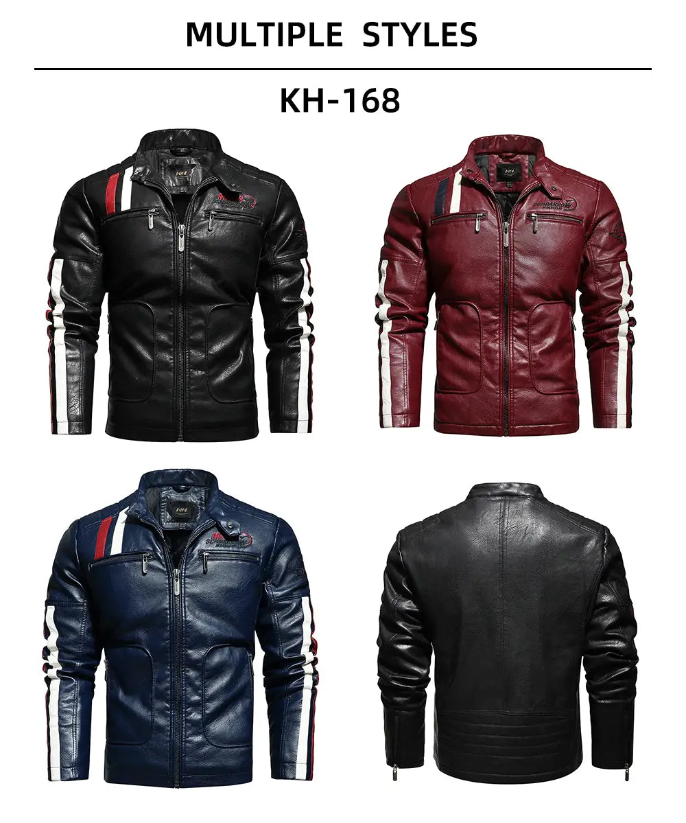 Casual Distressed Motorcycle Leather Jacket