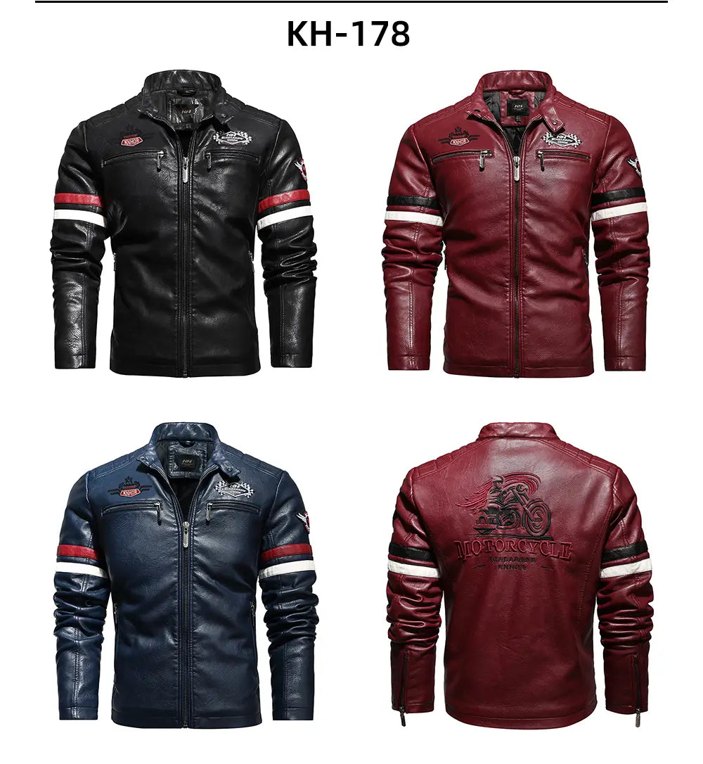 Casual Distressed Motorcycle Leather Jacket