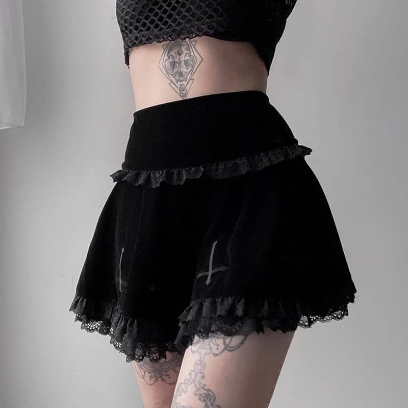 Velvet High Waist Mini Tutu Skirt