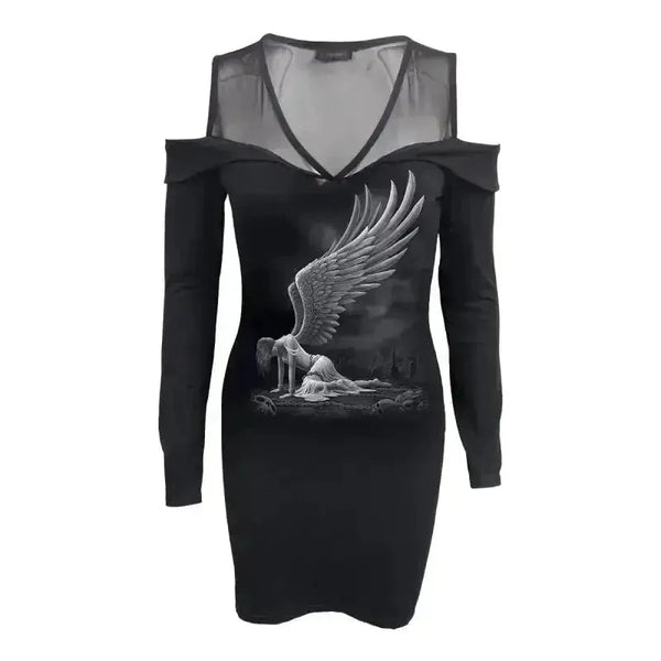 ANGEL - 2in1 Fine Mesh Shoulder Dress - Epic Fashion UK#WomensAllAngel