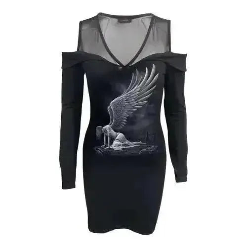 ANGEL - 2in1 Fine Mesh Shoulder Dress - Epic Fashion UK#WomensAllAngel