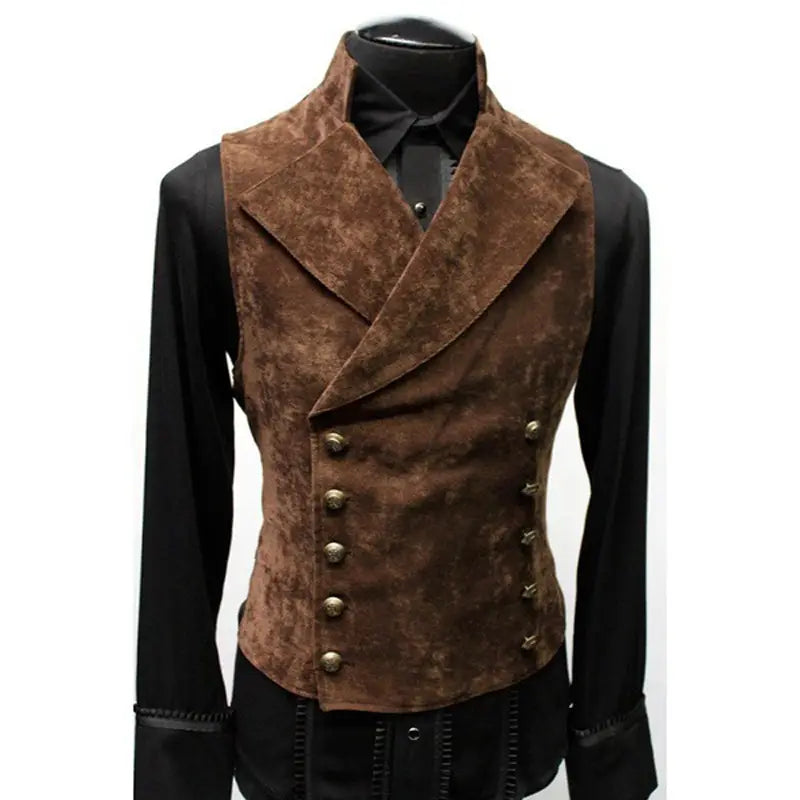 Mens Gothic Steampunk Velvet Victorian Double Breasted