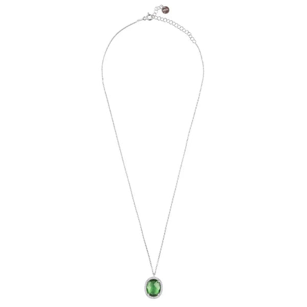 Beatrice Necklace Silver Green Amethyst Hydro - Accessories