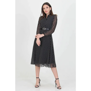 Black Polka Dot Dress - Dresses