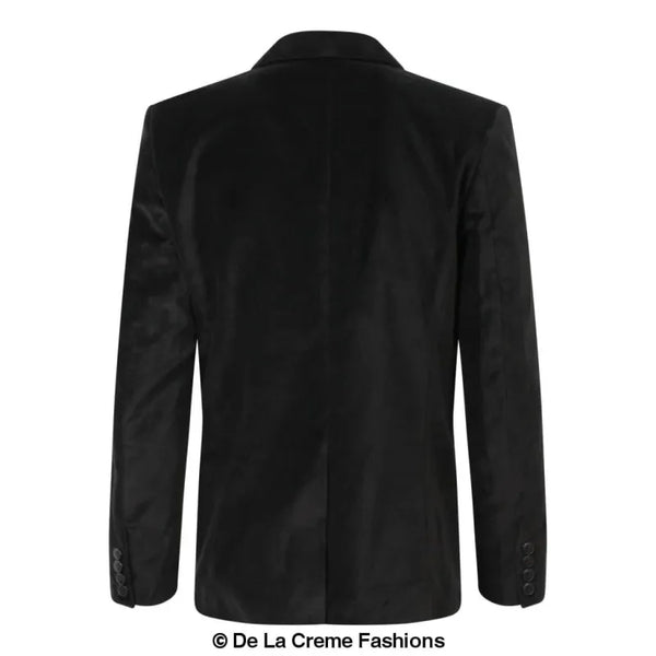 Black Velvet Slim Fit Formal Blazer - Coats & Jackets