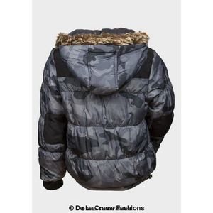 Boys Camouflage Print Puffa Coat - Coats & Jackets