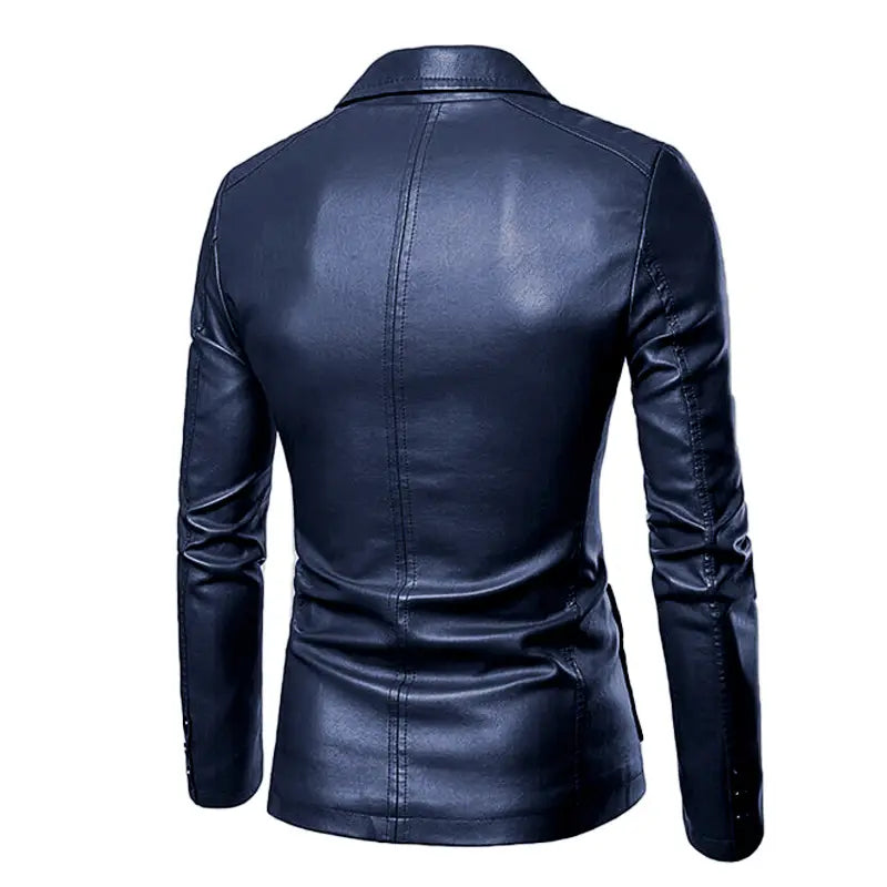 Leather Single Breasted Blazer