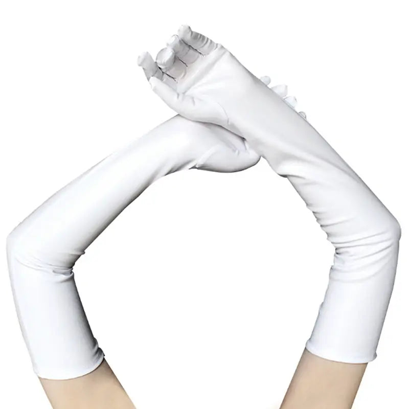Faux Leather Long Latex Gloves