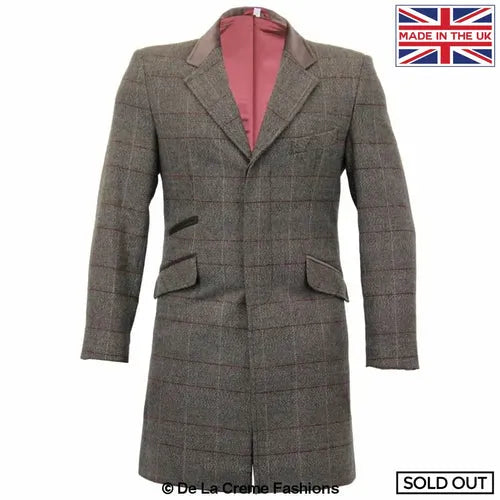 Check Design Retro Mod Coat - M / Grey - Coats & Jackets