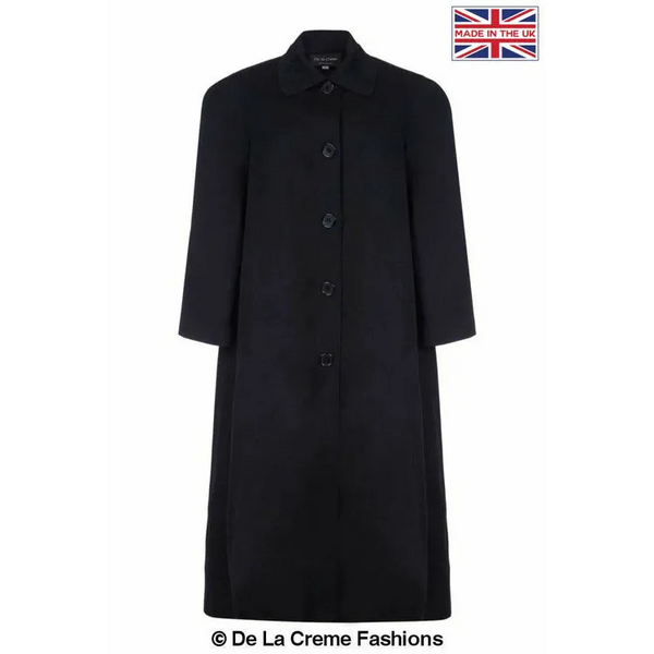 Curve Wool & Cashmere Blend Plus Size Long Coat (202) - UK