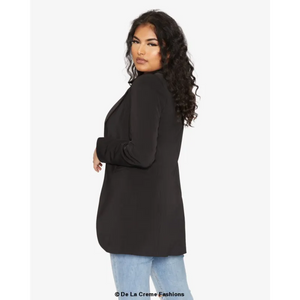 Curved Hem Longline Blazer - Coats & Jackets