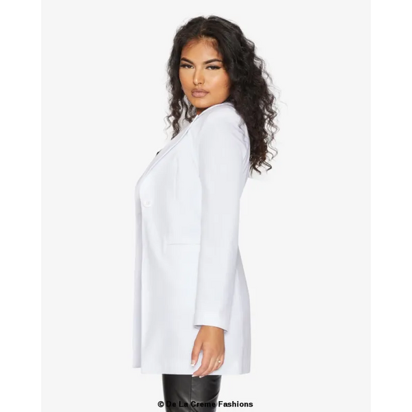 De La Creme Womens Collared Formal Longline Blazer - Coats