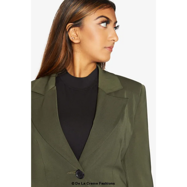 De La Creme Womens Collared Formal Longline Blazer - Coats