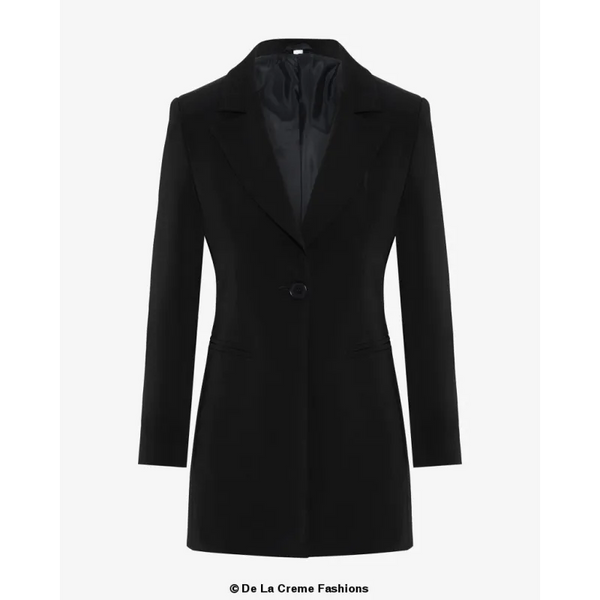 De La Creme Womens Collared Formal Longline Blazer - Coats