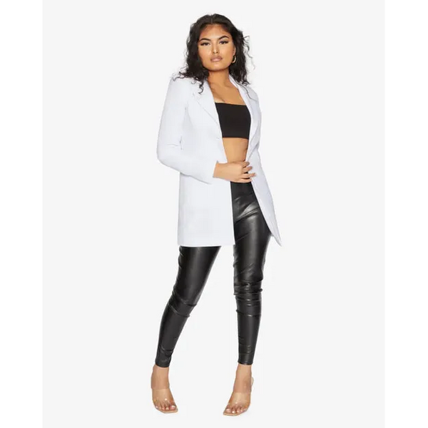 De La Creme Womens Collared Formal Longline Blazer - UK