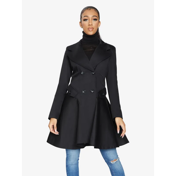 Double Breasted Skater Coat - Coats & Jackets