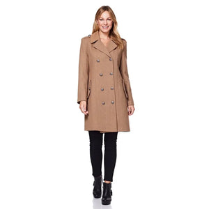 Double Breasted Twill Military Coat - Coats & Jackets