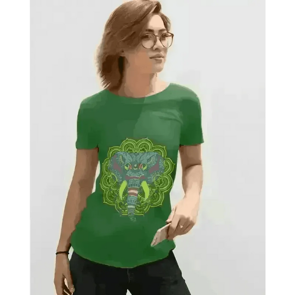 Elephant Mandala Unisex Cotton T-Shirt - Epic Fashion UKAllClothingCotton