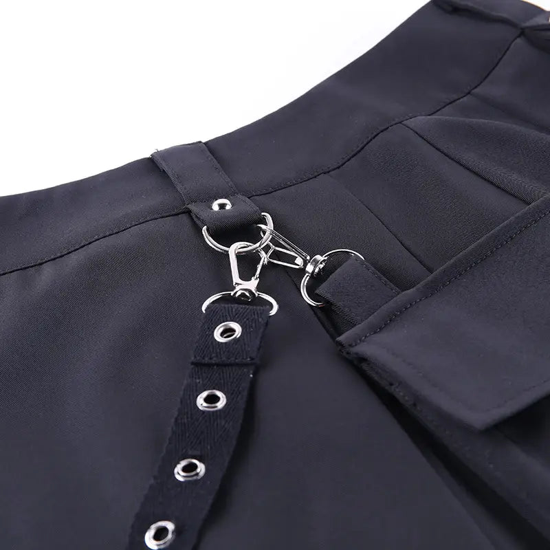 Irregular Pleated Waist Chain Skirt
