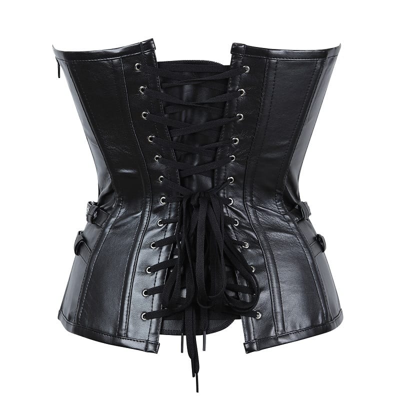 Gothic Faux Leather Chain Style Steampunk Corset