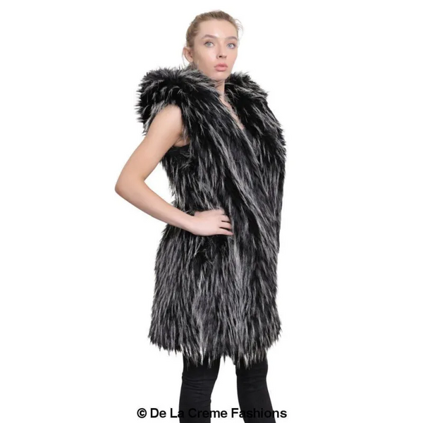 Faux Fur Hooded Gilet - Coats & Jackets