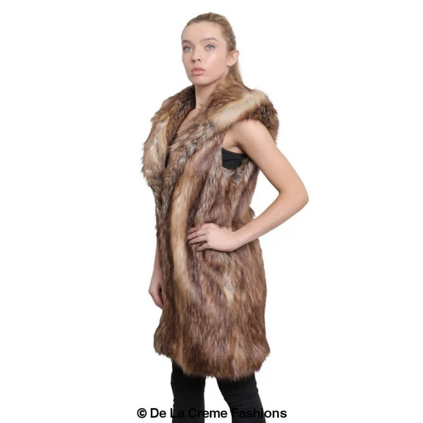 Faux Fur Hooded Gilet - Coats & Jackets