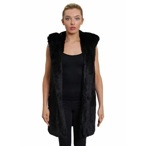 Faux Fur Hooded Gilet - Coats & Jackets