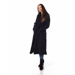 Faux Wool Longline Hooded Winter Coat - Coats & Jackets