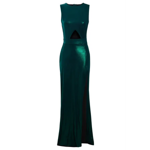 Green Cut Out Side Dress - Dresses