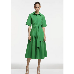 Green Midi Shirt Dress - Dresses