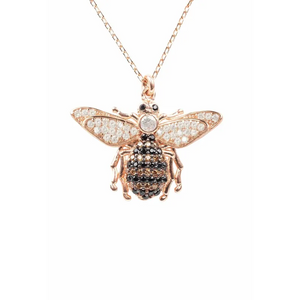 Honey Bee Pendant Necklace Rosegold - Accessories