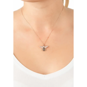 Honey Bee Pendant Necklace Silver - Accessories