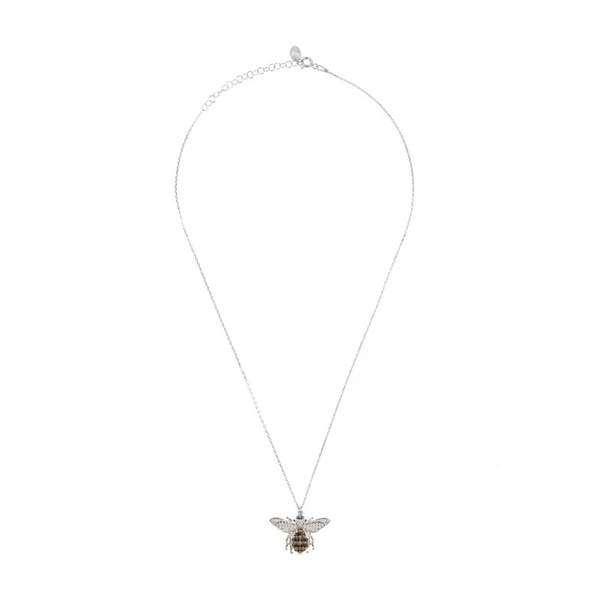 Honey Bee Pendant Necklace Silver - Accessories