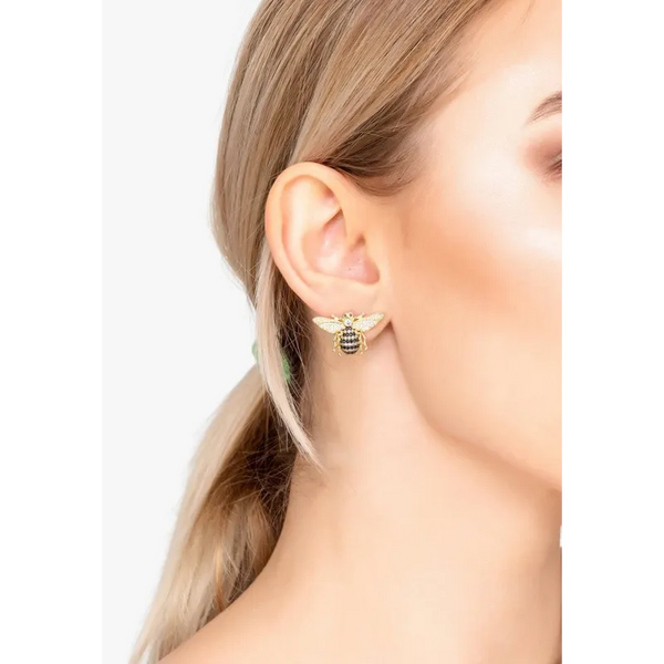 Honey Bee Stud Earrings Gold