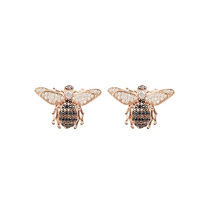 Honey Bee Stud Earrings Rosegold