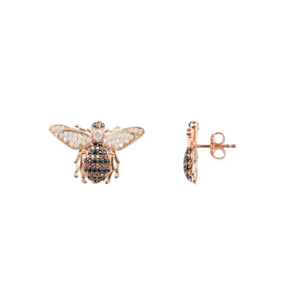 Honey Bee Stud Earrings Rosegold