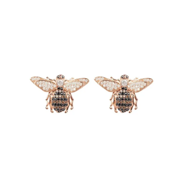 Honey Bee Stud Earrings Rosegold