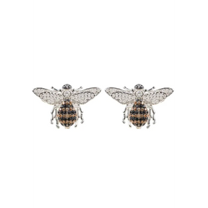 Honey Bee Stud Earrings Silver - Accessories