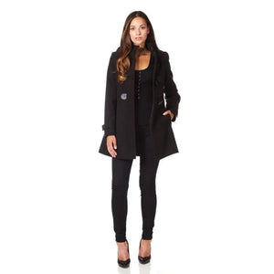 Hooded Toggle Fastened Slim Fit Coat - Coats & Jackets