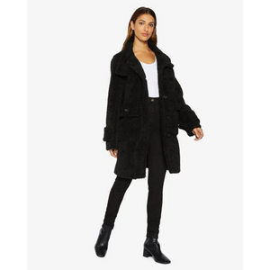 Julie High Neck Borg Teddy Coat - Coats & Jackets