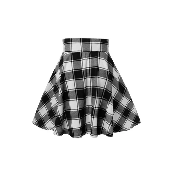 Ladies Casual Fashion A-Type Plaid Print Skirt - Skirts